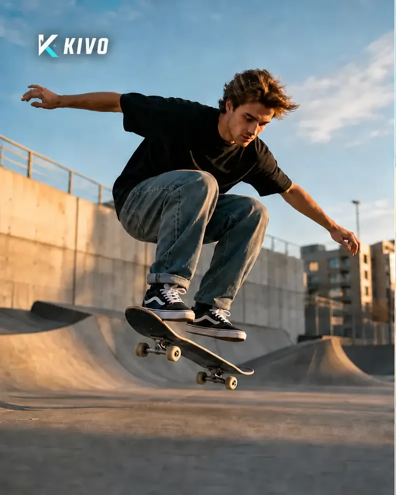 Video frame with a logo in the top left corner